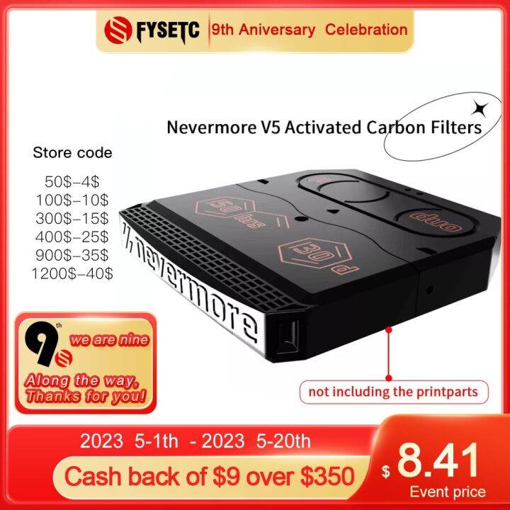 FYSETC Nevermore V5 DUO Activated Carbon Filters Upgraded 3D Printer