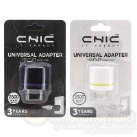 หัวแปลงปลั๊กไฟ 3 ขา CHIC UNIVERSAL แปลงปลั๊กทุกแบบเป็นหัวกลม อะแดปเตอร์ 1 ช่องเสียบ รุ่น US01 จำนวน 1ชิ้น พร้อมส่ง