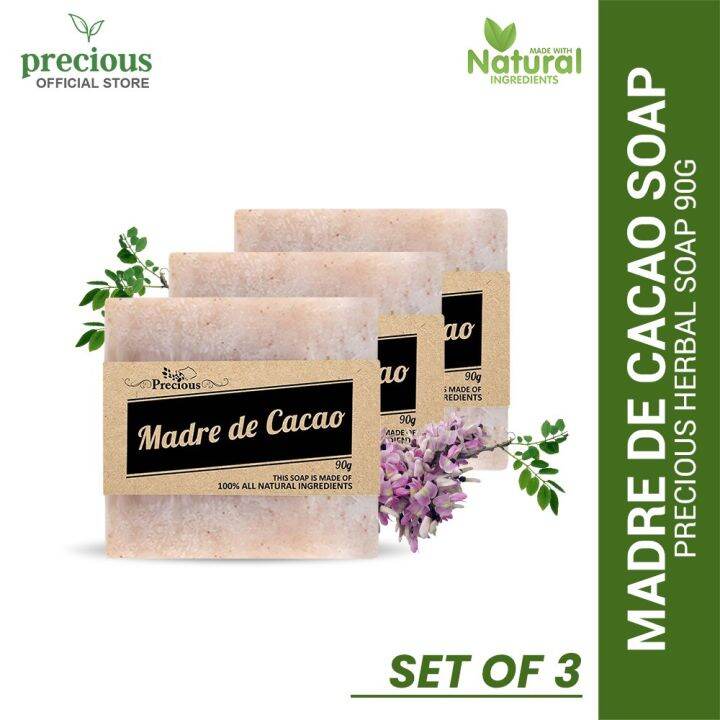 Precious Herbal Solutions Madre de cacao Soap (SET OF 3) 3x90grams