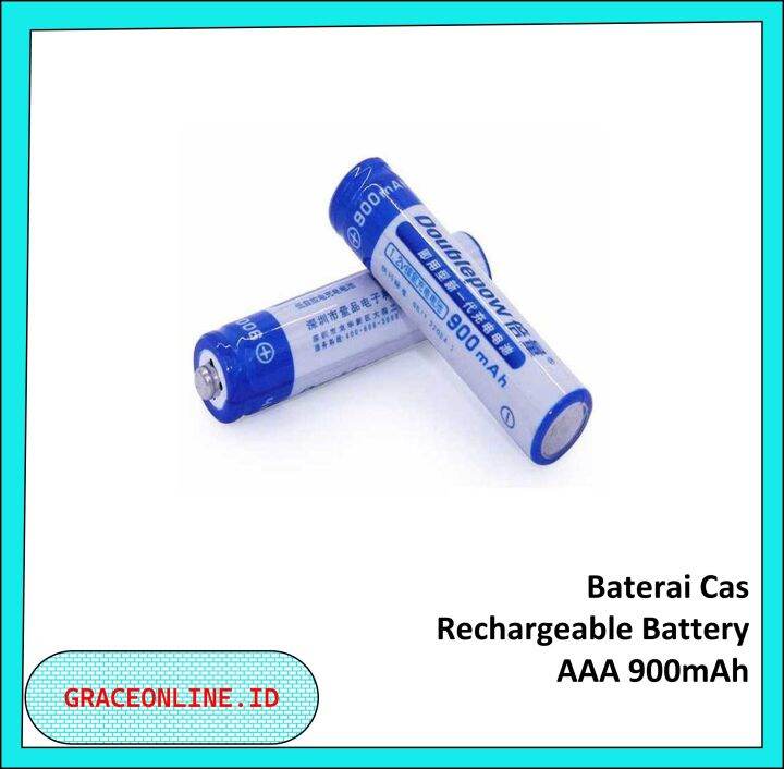 DoublePow Batu Baterai AAA Rechargeable NiMH 900mAh Batu Baterai ...