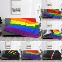 New Style LGBT Ultra-Soft Fleece Gay Pride Rainbow Flag Throw Blanket Warm Flannel Lesbian Bisexual Blankets for Bed Couch Sofa King Size