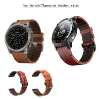 ﹉❀﹍ Tactix For Fenix 6 Quick Release genuine leather strap Fenix 7X watch wristband 22 26mmcowhide strap