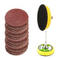 2 Inch 100-2000 Mesh Sticky Disc 60 Sandpaper Sanding Disc Round Disc Brushed Polishing Polishing Pad Sandpaper Set