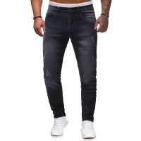 CODshengxi8 Denim Jeans Men Hip hop Slim fit Trousers Leisure Jeans for Men Denim Blue Black Straight New
