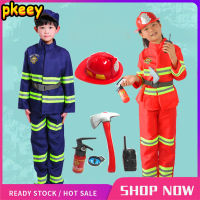ชุดคอสเพลย์นักดับเพลิงสำหรับเด็ก,ชุดเสื้อโค้ทกางเกงขายาวชุดของเล่นชุดฮาโลวีนชุดผจญเพลิงฮีโร่เครื่องแต่งกายของเล่น