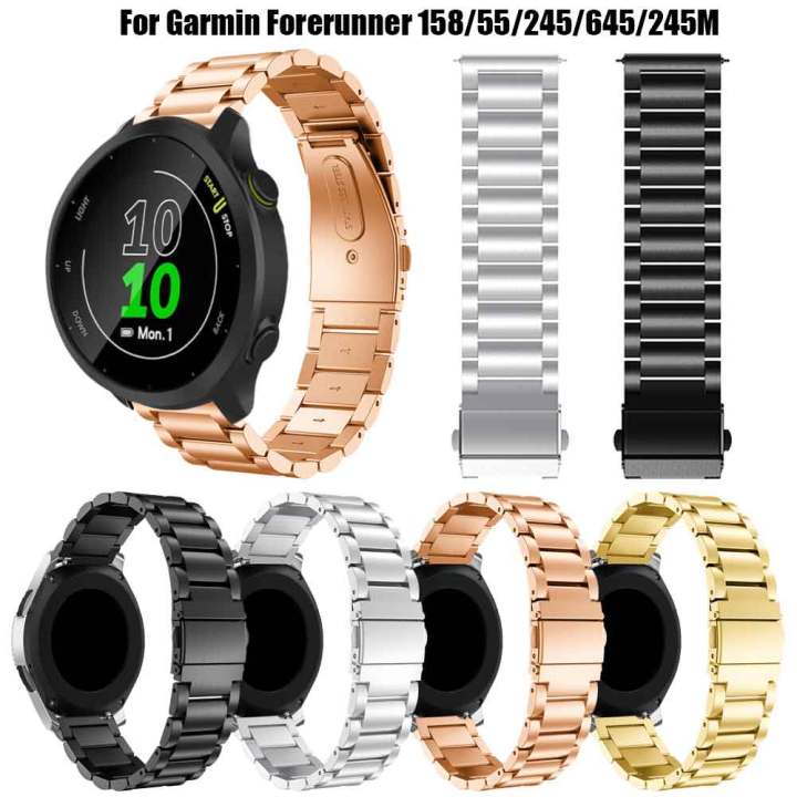20mm Stainless Steel Watch Band For Garmin Forerunner 158 55 245