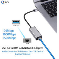 USB 3.0 RJ45ตัวแปลงเครือข่าย2500Mbps อะแดปเตอร์ภายนอกความเร็วสูงสำหรับ Windows 7/10/11สำหรับ Macbook Pro