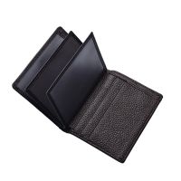 Mens Genuine Leather Lychee Pattern Short Wallet First Layer Cowhide Vertical Driving License Bag Card Horder Mens Money Bag