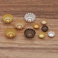 20pcs/lot 12mm 20mm Half Ball Flower Beads Caps Connectors DIY Jewelry Making Supply Brass Filigree Fittings Earrings Parts 0235 Beads