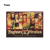 VINTAGE กำแพงสติกเกอร์ One P ลิง D.Luffy Portgas D Ace โปสเตอร์ติดผนังกระดาษคราฟท์