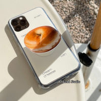 Korea ins milk yellow letter bagel bread cket Case for 131112promax mobile phone case with stand holder