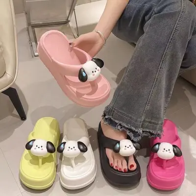 Buyplus รองเท้าแตะผู้หญิง พื้นหนา หูคีบลายการ์ตูนสุนัขน่ารัก แฟชั่น แนวน่ารัก สีสวย พื้นนุ่มใส่สบาย ส่งในไทย S96
