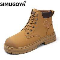 HOT11★SIMUGOYA รองเท้าบู๊ตผู้ชายคุณภาพสูง Breathable Mid-Top ข้อเท้ารองเท้าฤดูใบไม้ผลิแนวโน้มหนา Soled สินค้ารองเท้า sepatu BOOT Kal รองเท้าผู้ชาย