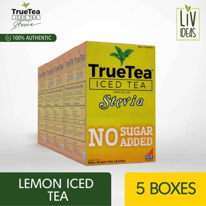TrueTea Iced Tea with Stevia, Set of 5 Boxes (Diabetic Friendly