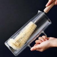 L shaped Glass Cup Cleaning Brush Wooden Handle Bottle Cup Brush Drink Mug Wine Cup Scrubber Cleaning Brush For Kitchen supplies