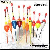 WUXU 10PCS แฟชั่น ท่อสลิปดริฟท์ ขึ้น ๆ ลง ๆ แท่งไฟลอยน้ำ Floats Bobbers เหยื่อตกปลาน้ำแข็ง ตัวบ่งชี้