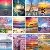 【hot】✜▫  5D Painting Landscape Mount Seaside Rhinestone Mosaic Hobby