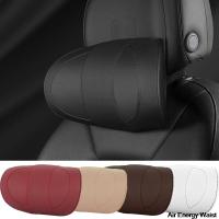 Luxury Car Lumbar Support Cushion Breathable Leather Headrest Neck Pillow Soft Memory Cotton Back Protection Pad Seat Styling Seat Cushions