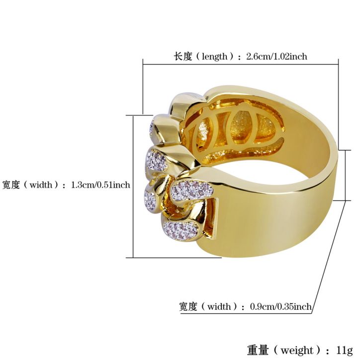 แหวนผู้หญิงผู้ชายสายคาดเพชรแหวนแฟชั่นเครื่องประดับทอง