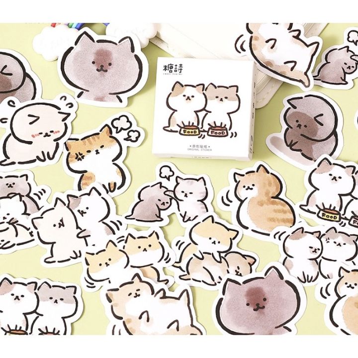 Sticker cute dán sổ mẫu siêu HOT hình Mèo sushi, Chó Shiba, Heo ...
