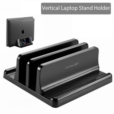Vertical Laptop Stand Plastic Adjustable Holder Notebook Bracket For MacBook Air Pro Tablet Desktop Storage Space-Saving 3 In 1