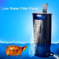 Aquarium Turtle Low Water Filter Pump Fish Tank Hanging Waterfall Turtle Filter Pump Water Circulation for Fish Turtle Reptile Picture Hangers Hooks