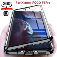 สำหรับ Xiaomi Poco F5 Pro F5Pro PocoF5Pro 5G เคสโทรศัพท์กระจกเทมเปอร์สองด้านเคสแบบพับปิดได้ป้องกันคลุมทั้งหมดเคสประกบหลังแบบแข็งเชลล์เคส