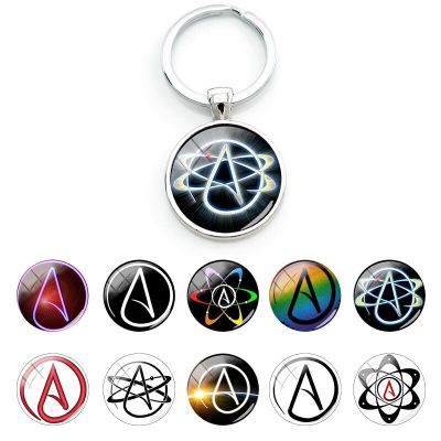 TAFREE New Atheist Symbol Pictures Key Chains Colors Optional Round Dome Pendants Key Rings Classic Jewelrys MTV18 Key Chains