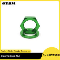 สำหรับ KAWASAKI รถจักรยานยนต์ CNC พวงมาลัย Stem Nut 92210-0066ปะเก็น92022-250ชุด KX125 KX250 KX250F KX450F KLX450R KX 125 250 450