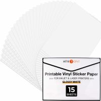 HTVRONT 15 Sheets 11X8.5inch Glossy/Matte Printable Vinyl Sticker Paper A4 Self-adhesive Copy Paper for Inkjet Laser Printer