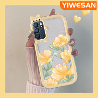 YIWESAN เคสสำหรับ OPPO Reno 6 5G Reno 6 Pro 5G 6Z Reno 5G เคสนิ่มลายการ์ตูนดอกทิวลิปเคสมือถือโปร่งใสกันกระแทกนิ่มที่สร้างสรรค์น่ารักสัตว์ประหลาดน้อยเลนส์กล้องถ่ายรูปป้องกันปลอกซิลิโคนใส