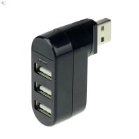 Cjing Rotatable 3 Ports USB Hub 2.0 USB Splitter ADAPTER สำหรับคอมพิวเตอร์โน้ตบุ๊ค/แท็บเล็ต