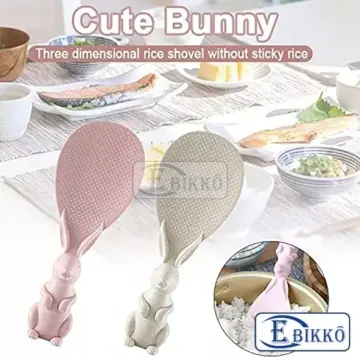 Cute Cooking Tools Rabbit Shaped Wheat Straw Rice Shovel Kitchen  Accessories Rice Cooker Supplies Non-stick Spoon