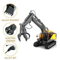 รถแม็คโครบังคับ รถตักดิน 3 in 1 เปลี่ยนหัวได้  ตักดิน คีบบอล และ เจาะปูน RC Excavator 17 Channel ขนาด 1/14