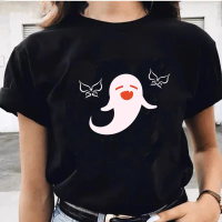 Wamni Genshin Impact Hu Tao  เสื้อยืดลําลองสําหรับสตรีแขนสั้นคอกลมพิมพ์ลาย Genshin Impact T-Shirts Anime Game Kawaii Girls Streetwear  Men Women  T Shirt