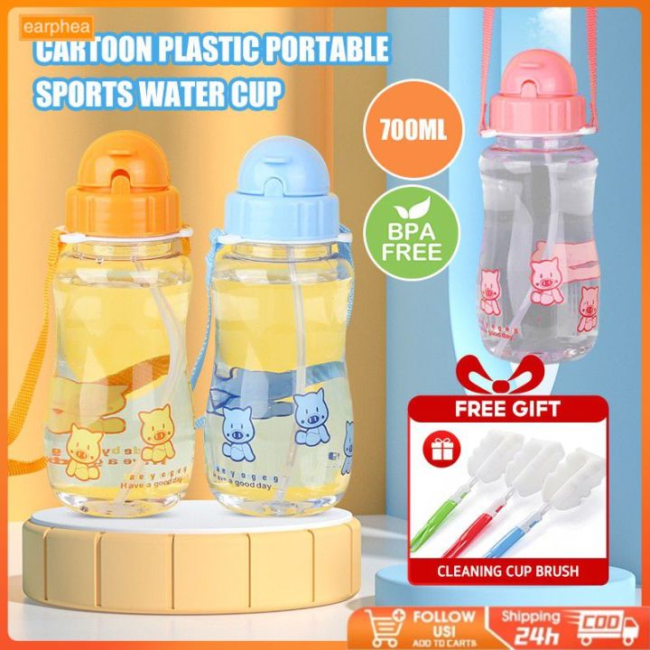 700ml Kids Water Bottle for School Boys Girl Cup With Straw BPA
