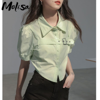 Molisa  เสื้อเชิ้ตแฟชั่นฤดูร้อนแฟชั่นสาวร้อนผู้หญิงด้านบนใหม่ 2023   071817