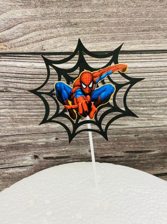 High Quality Spiderman Cake Topper Cake Decoration Paper Quality Decor  Stick Spider Man | Lazada