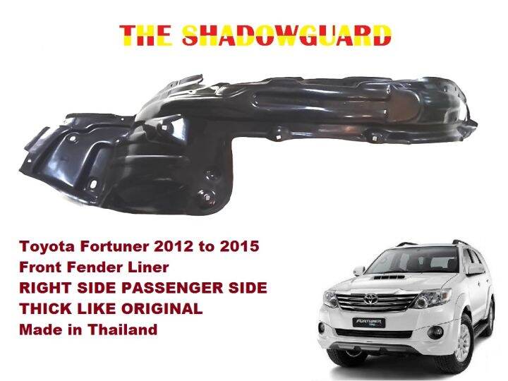 Toyota Fortuner 2012 to 2015 Front Fender Liner RIGHT SIDE PASSENGER SIDE Flexible Made in
