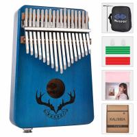 EQ Kalimba 17คีย์เปียโนนิ้วหัวแม่มือพร้อมค้อนปรับแต่งเปียโนนิ้วแบบพกพาของขวัญสำหรับเด็กผู้เริ่มต้นมืออาชีพ