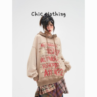 Chic Clothing  เสื้อฮู้ด เสื้อแขนยาวอบอุ่น หลวมและสบาย ๆ สไตล์ขี้เกียจย้อนยุคอเมริกัน 2023NEW WWY23912AJ 37Z230915