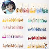 LINGIT 10pcs แฟชั่น ตุ๊กตาลูกเล็ก เด็กผู้หญิง ยางรัดผม โบว์ผูกผม เชือกผม ผ้าโพกศีรษะดอกไม้หมากฝรั่ง