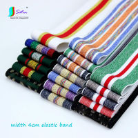 Household Colorful Stripe width 40mm Sports Pants Skirt Waist Sew Elastic Webbing Fine Rubber Flat Clothes Stripe elastic Band