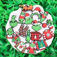 1-17Pcs PVC Christmas Styles Cartoon Shoes Accessories Kids Garden Sandals Shoe Buckle Decorations Fit Cute Croc Jibz Charm