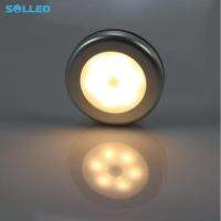 SOLLED 1ชิ้น6LEDs สีเงินทรงกลมร่างกายมนุษย์เหนี่ยวนำตู้เสื้อผ้าแสง