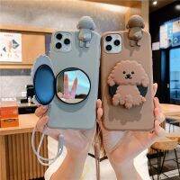 [Hot K] เคสโทรศัพท์ขาตั้งกระจกการ์ตูนรูปสุนัขน่ารัก3มิติสำหรับ Samsung Galaxy S22 Plus S22u S 22 A22 A22 4G ที่หุ้มด้วยซิลิโคน A53 A13 A22