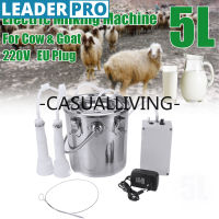 Sheep Cow Goat Milker Stainless Steel Electric Milking Machine Stainless Steel Bucket Suction Vacuum Pump Household Milker 5L