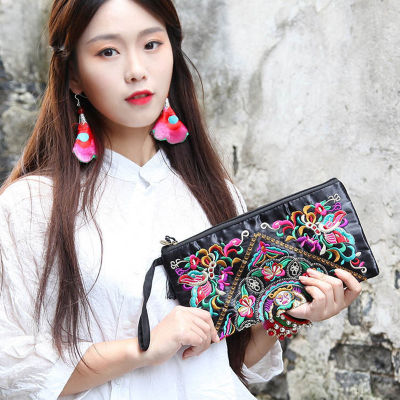 Zongsheng ผ้าซาตินกระเป๋าปักลายกระเป๋าปักลายงดงามแฟชั่นกระเป๋าขนาดถือได้ของผู้หญิงเย็บปักถักร้อยสไตล์ชาติ