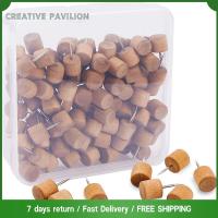 CREATIVE PAVILION ไม้สำหรับไม้ ไม้กดหมุด สีน้ำตาลสีน้ำตาลเข้ม หมุดกดหมุด ตกแต่งด้วยการตกแต่ง ตะปูหัวแม่มือ คอร์กไม้ก๊อก