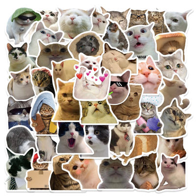 สติกเกอร์มีมแมว รูปแมวตลกๆ กวนๆ ติดกระเป๋าเดินทาง โน๊ตบุ๊ค อื่นๆ คละลาย(023)